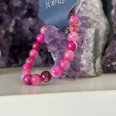 PULSEIRA BOLA 8MM- ÁGATA ROSA - comprar online