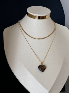 PINGENTE CORAÇÃO NO PINO 22MM (OURO)- CRISTAL FUMÊ
