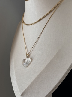 PINGENTE CORAÇÃO NO PINO 22MM (OURO)- CRISTAL - comprar online