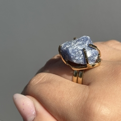 ANEL PEDRA BRUTA- QUARTZO AZUL - comprar online