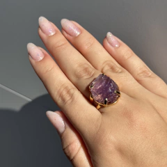 ANEL PEDRA BRUTA- AMETISTA