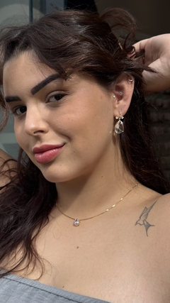 BRINCO GOTA CRISTAL (OURO)