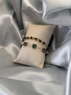 PULSEIRA TOQUINHO (OURO)- QUARTZO VERDE - comprar online