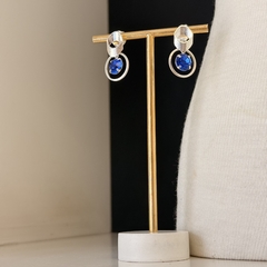 CONJUNTO FLOR COLORIDA COM BRINCO AZUL