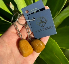 CHAVEIRO PEDRA ROLADA- JASPE AMARELO