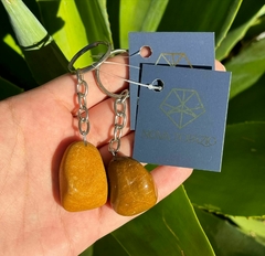 CHAVEIRO PEDRA ROLADA- JASPE AMARELO - comprar online