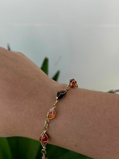 PULSEIRA DE CESTA (OURO)- CORNALINA