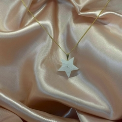 PINGENTE ESTRELA C/ STRASS- QUARTZO BRANCO