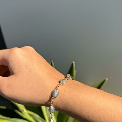 PULSEIRA DE CESTA (OURO)- QUARTZO AZUL