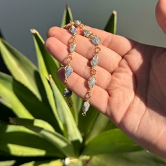 PULSEIRA DE CESTA (OURO)- QUARTZO AZUL - comprar online