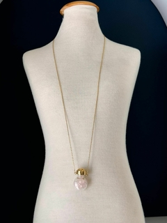 COLAR GARRAFA TALISMÃ PS- QUARTZO ROSA