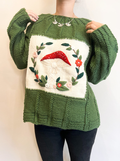 SWEATER HONGUITO VERDE - AIRAMPO