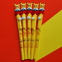 Caneta Pokémon Pikachu que Gira e Pula - Escrita Mágica