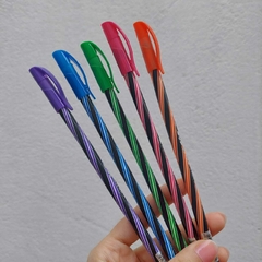 Kit 5 Canetas Coloridas Esferográfica Wow 0,7mm - Escrita Mágica