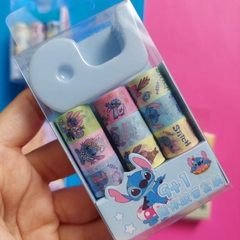 Kit 9 Mini Washi Tape + Dispenser de Fita Stitch na internet