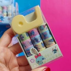 Kit 9 Mini Washi Tape + Dispenser de Fita Stitch - Escrita Mágica