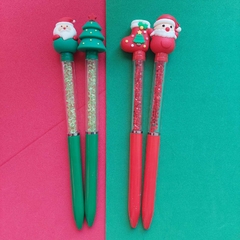 Kit 2 Canetas Natalinas Pedras - Escrita Mágica