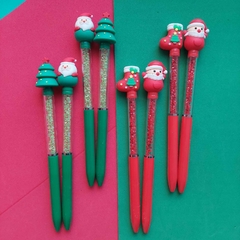 Kit 2 Canetas Natalinas Pedras