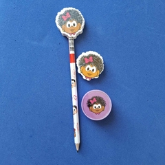 Lápis Grafite + Borracha + Apontador Jeremias ou Milena na internet