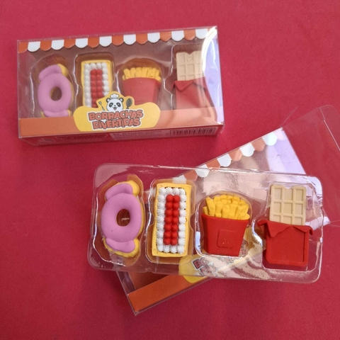 Borrachas Fast food (Caixa c/4)