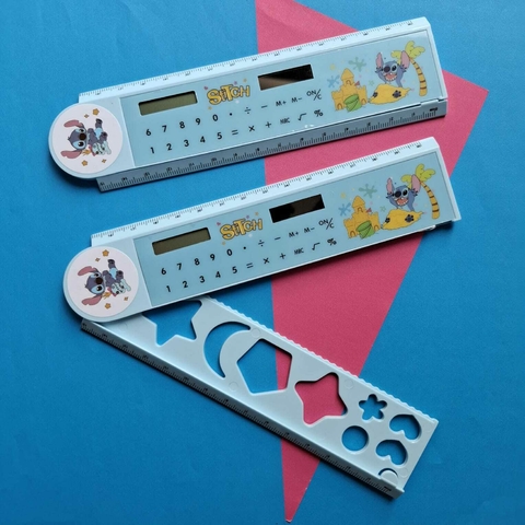 Régua 30cm com Calculadora Stitch