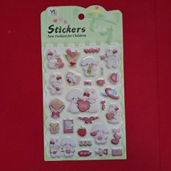 Cartela de Adesivos 3D Bichinhos