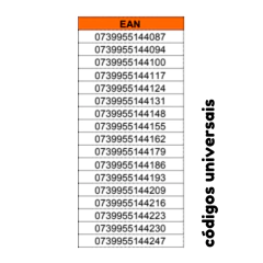1000 Códigos de Barras EAN-13 na internet