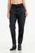 Jean MOM FIT FENIX negro con bigotes suaves y strass en los bolsillos cosido a mano en internet
