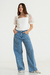 WIDE LEG SOHO - Jean rígido celeste con bigotes suaves [SOHO] - Gloria y Paz