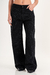 WIDE LEG GOTHAM rígido negro con bigotes con hotfix - comprar online