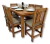 MESA COMEDOR 1,40 X 0.80 MTS + 4 SILLAS ANATÓMICAS EN MADERA NOBLE + CETOL. AMPLIA GARANTÍA ESTRUCTURAL!! - comprar online