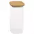 Pote 1,9L de Vidro Empilhável com Tampa de Bambu Quadrado Mantimento - Oikos Natural