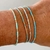 Conjunto 4 Pulseiras Elásticas Miçangas Turquesa Com Dourado - comprar online