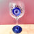 Taça Gin 600ml: Olho Grego Pontinhos com Base Azul - loja online