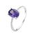 Anillo piedra violeta de plata 925. cod. 2640
