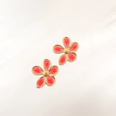 Arete Flor Coral Dorado 28mm. - AAL193 - comprar en línea