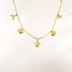Collar Dijes Marinos Dorado 40cm.-45cm. - ACO167 - comprar en línea