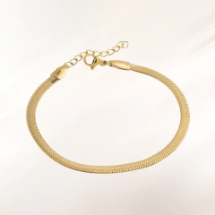 Pulsera planchada dorada 18cm - 21cm - APU215 - comprar en línea