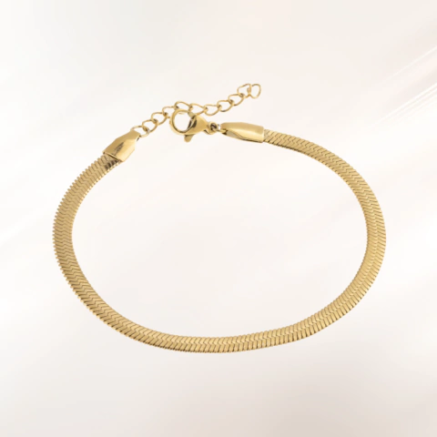 Pulsera planchada dorada 18cm - 21cm - APU215 - comprar en línea