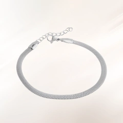 Pulsera planchada plateada 18cm - 21cm - APU216 - comprar en línea