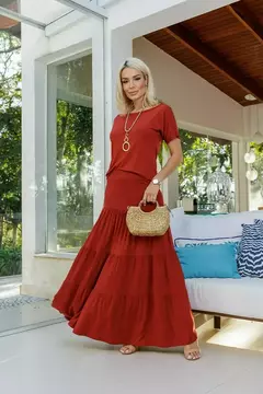 Imagem do Conjunto Blusa Feminina e Saia Longa Bianca
