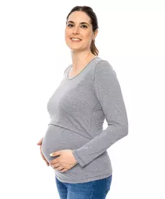 REMERA AMAMANTAR M/L gris - comprar online