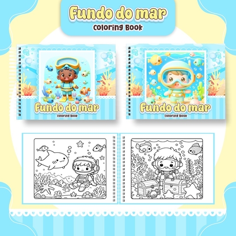 Livro para Colorir - Fundo do Mar Menino - comprar online