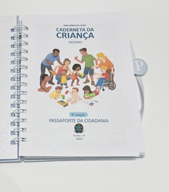 Caderneta de Vacinas - Linho Azul Claro - Kazarte