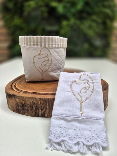 Kit Cachepot Nossa Senhora Santo Terço Angeli'Arts