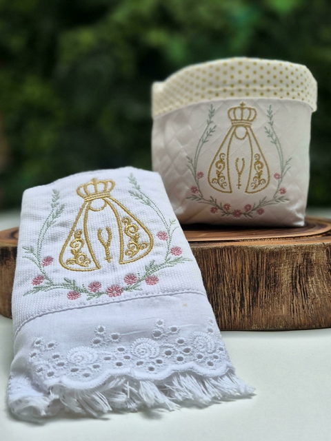 Kit Cachepot Nossa Senhora Dourado Angeli'Arts