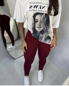 CALÇA LEGGING PÉZINHO CEREJA