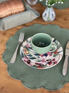 Jogo americano flower verde - comprar online