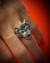 Guerreiro. Anel em Prata 925 com diamantes negros e olhos de Esmeraldas. - comprar online