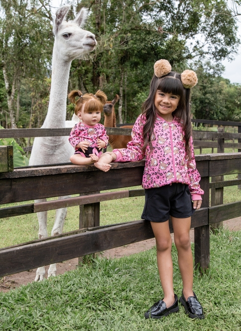 CONJUNTO JAQUETA LEOPARDO COM SHORTS LOYÊ - comprar online